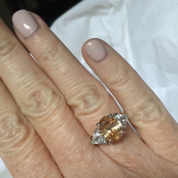 ❤️CZ GEMSTONE GOLD GORGEOUS RING ENGAGEMENT BIRTHSTONE SIZE 4 - Picture 13 of 16